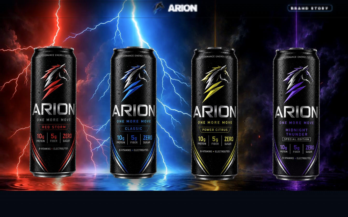 ARION Energy Drink home page preview